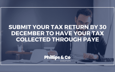Submit your tax return by 30 december to have your tax collected through paye