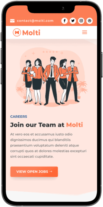 Mobile responsive design Molti mobile careers