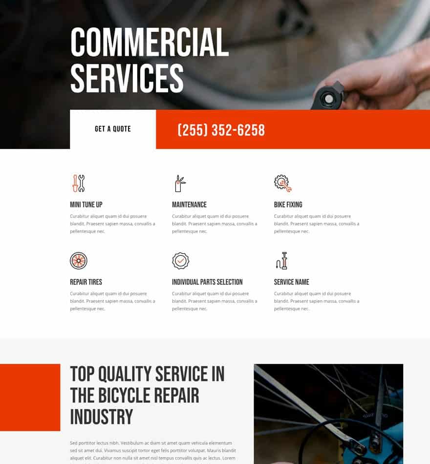 Bike repair services page